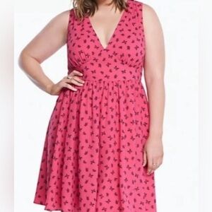 Torrid Pink Mini Dress with Black Pattern